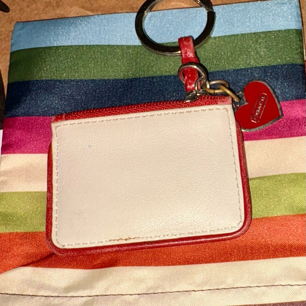 Coach Keychain Pouch with Enamel Heart - Picture 2 of 3